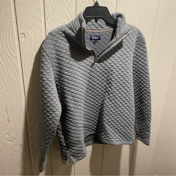 Oxford Women’s Grey/Blue Quilted Quarter Zip - Picture 3 of 4